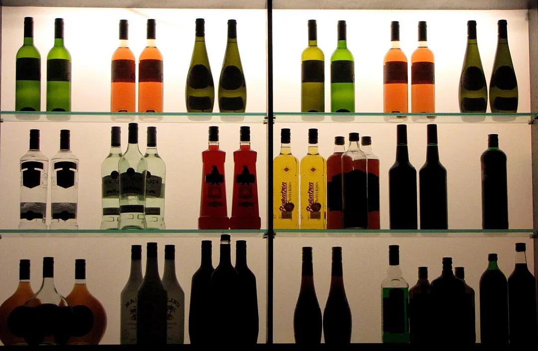 Bottles with liquor. DRU Ulft.