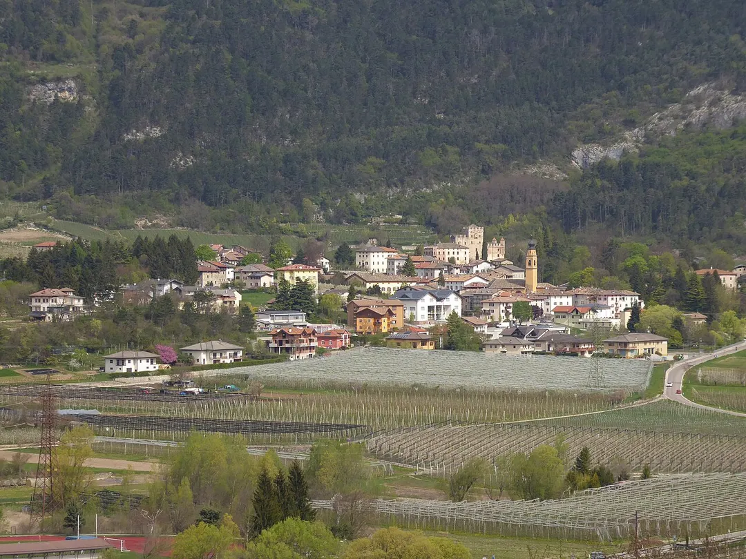 Terlago (Vallelaghi) as seen from Vigolo Baselga (Trento), Italy