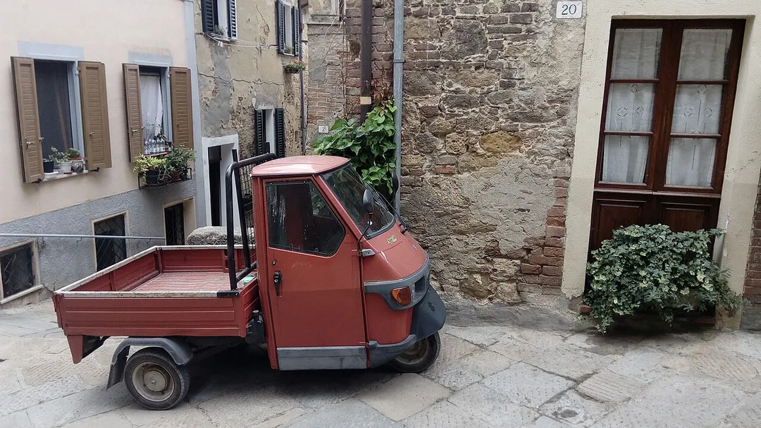 Piaggio Ape in the town of Chianciano Terme, Siena, Tuscany, Italy