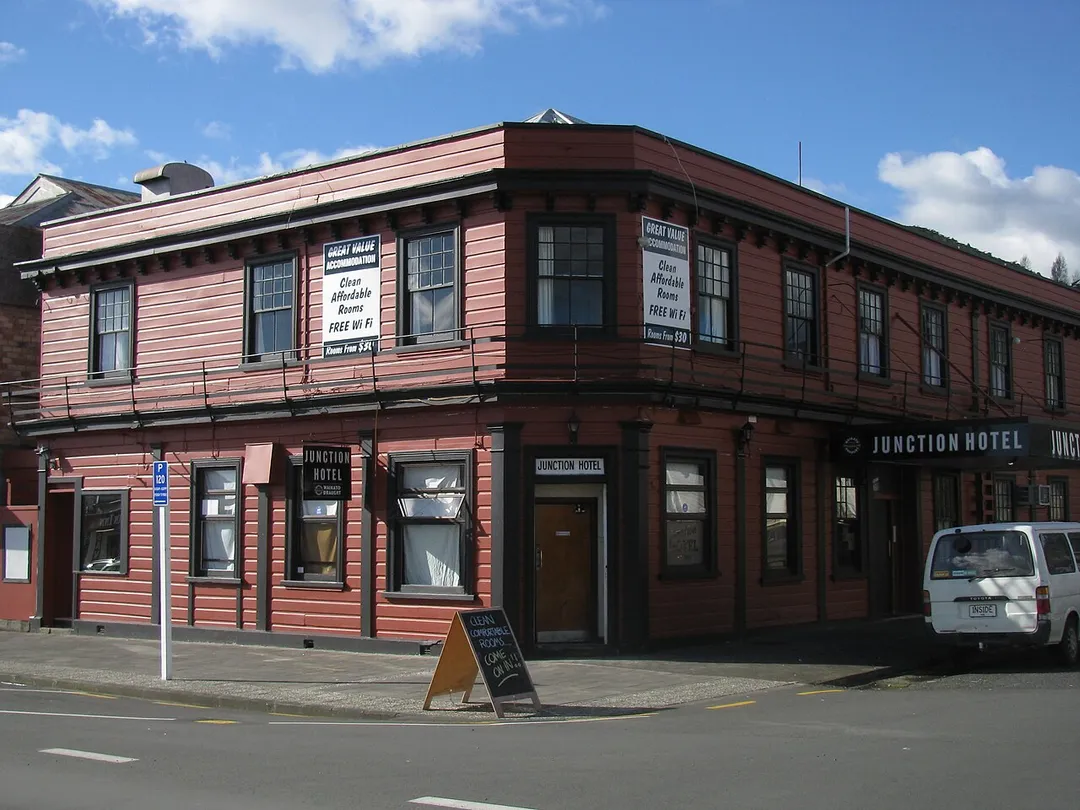 The newly renovated Junction Hotel was originally established in 1869 from native Kauri and Rimu. The Junction Hotel is the only hotel, restaurant and pub still acting as one over a century later.