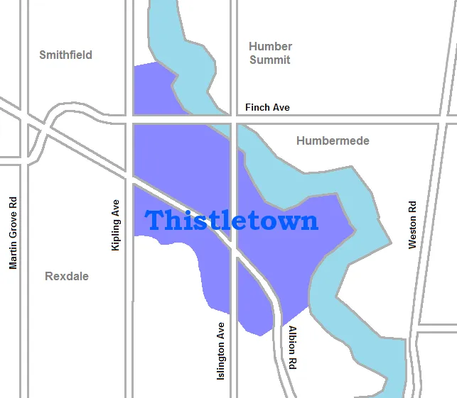 map of w:Thistletown