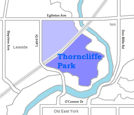 map of w:Thorncliffe Park