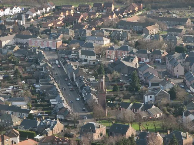 Ochil Street, Tillicoultry Viewed from the path above the Mill Glen.