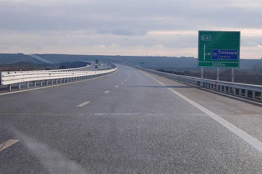A1 Arad-Timisoara - 2000m before Giarmata interchange