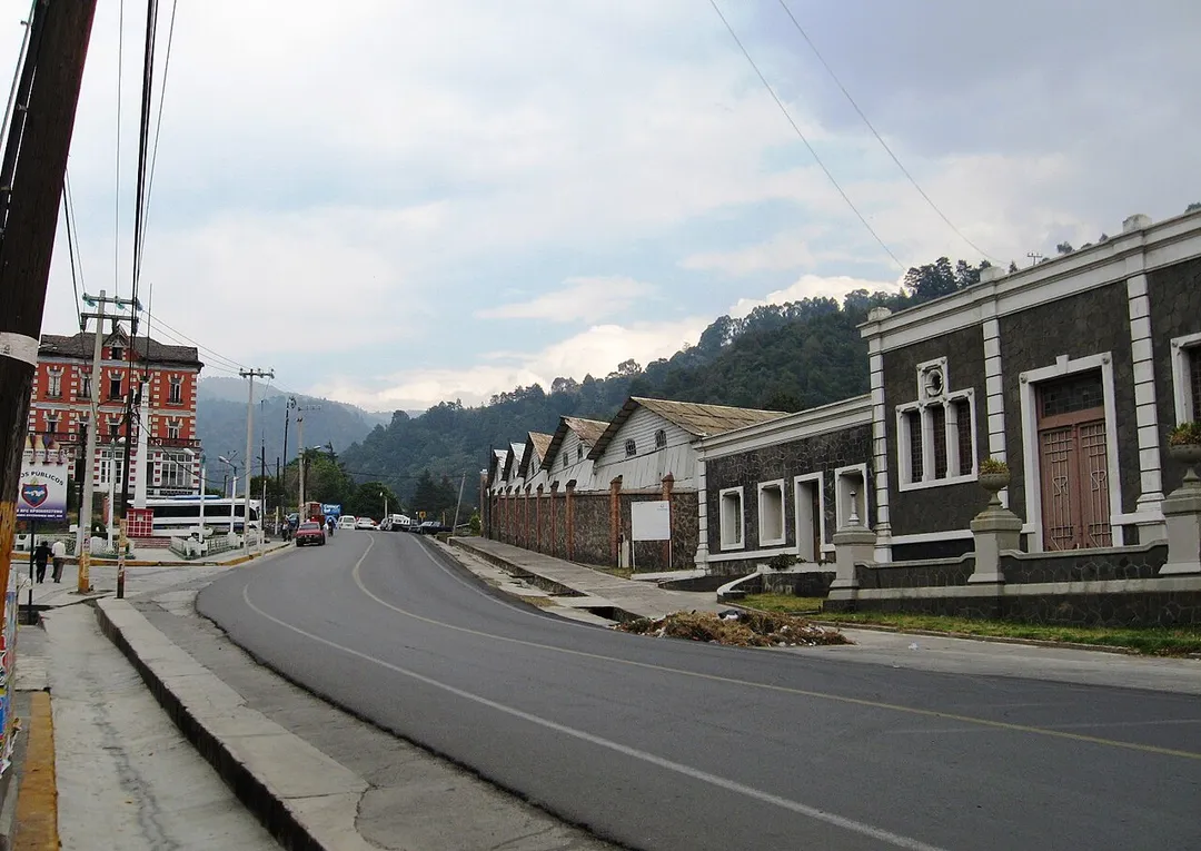 Main road through San Rafael, Tlalmanalco, Mexico State, Mexico