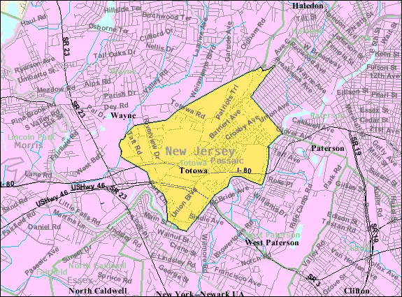 Census Bureau map of Totowa