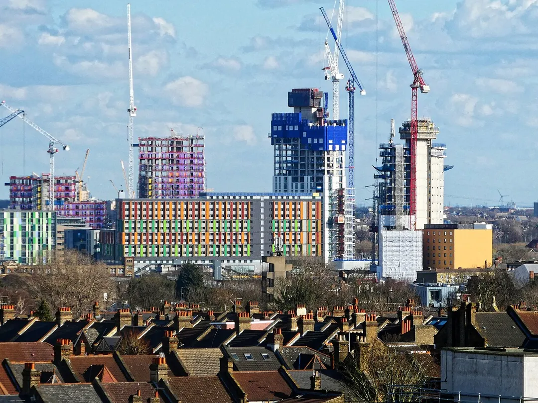 New construction at Tottenham Hale in Tottenham, London, England.Mobile device view: Wikimedia (as at July 2019) makes it difficult to immediately view photo groups related to this image. To see its most relevant allied photos, click  on Tottenham, and this uploader's Buildings in London photos. You can add a click-through 'categories' button to the very bottom of photo-pages you view by going to settings... three-bar icon top left.Desktop view: Wikimedia (as at July 2019) makes it difficult to immediately view the helpful category links where you can find images related to this one in a variety of ways; for these go to the very bottom of the page.This image is one of a series of date and/or subject allied consecutive photographs kept in progression or location by file name number and/or time marking.Camera: Panasonic Lumix DMC-TZ90Software: File lens-corrected, optimized, perhaps cropped, with DxO PhotoLab 2 Elite, and likely further optimized with Adobe Photoshop CS2.