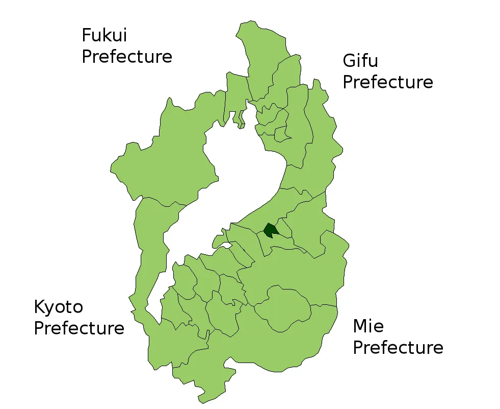 Location Map of Toyosato　in Shiga Prefecture, Japan