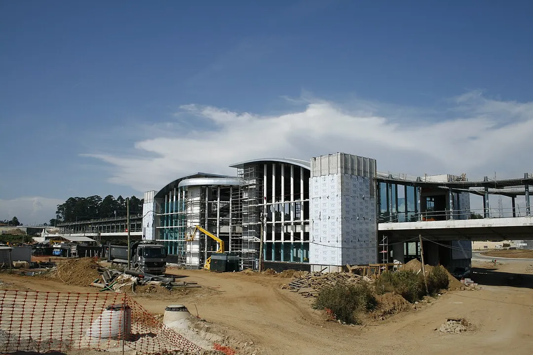 Trofa train station, in Portugal, under construction in June 2010