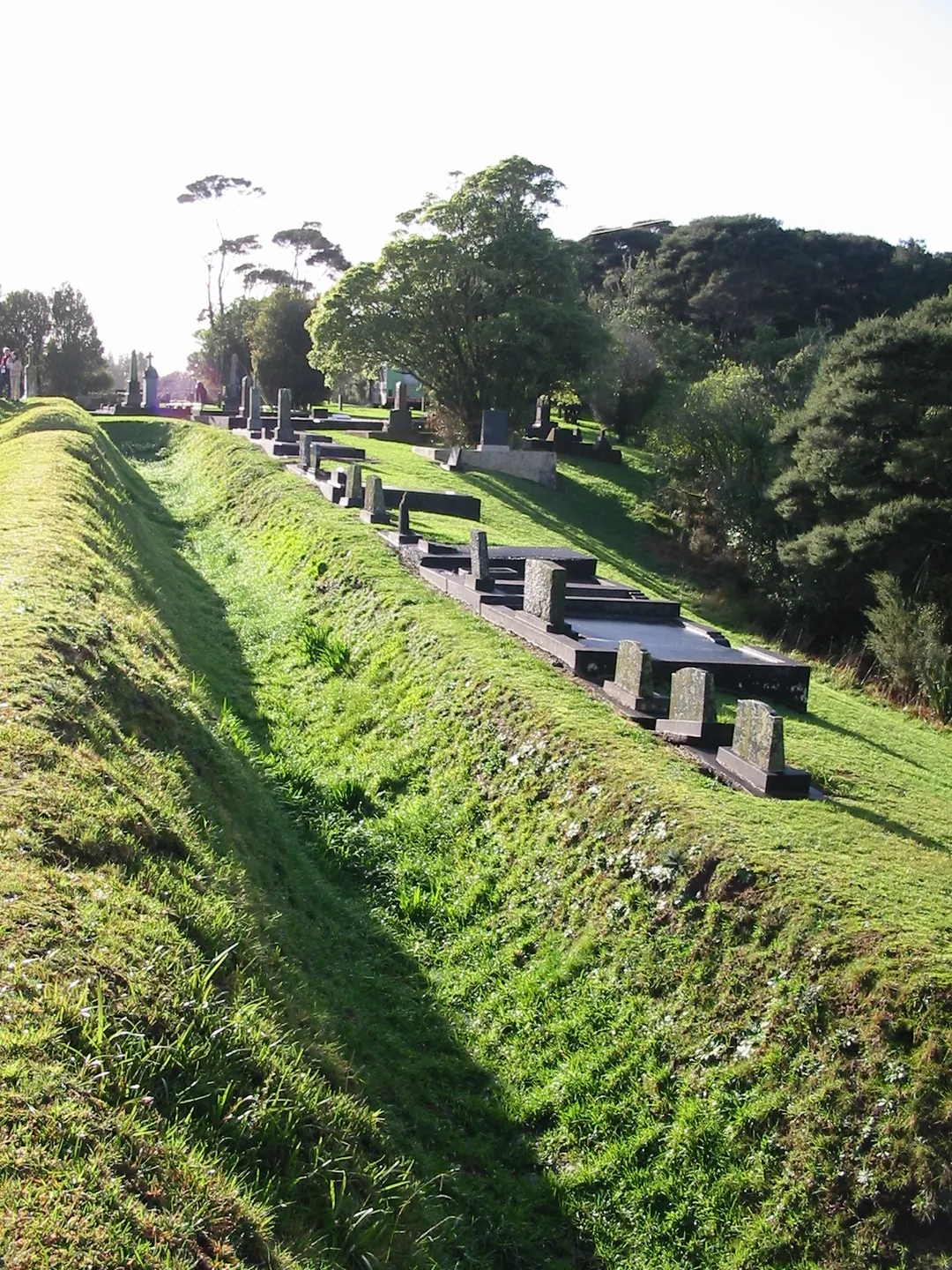 Alexandra Redoubt, Tuakau, New Zealand, showing trenches.