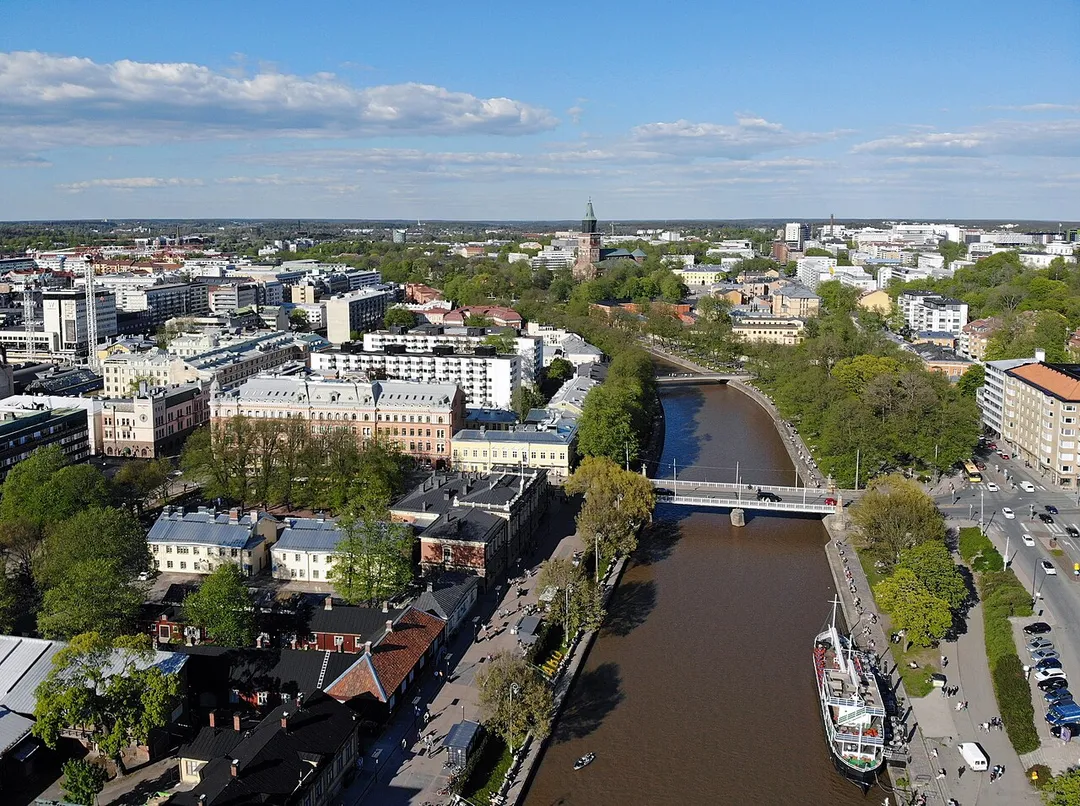 Aerial view of Turku.