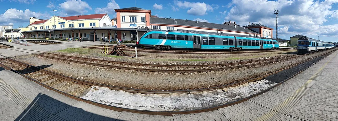 Turnov train station, Czechia (panoramatic view)