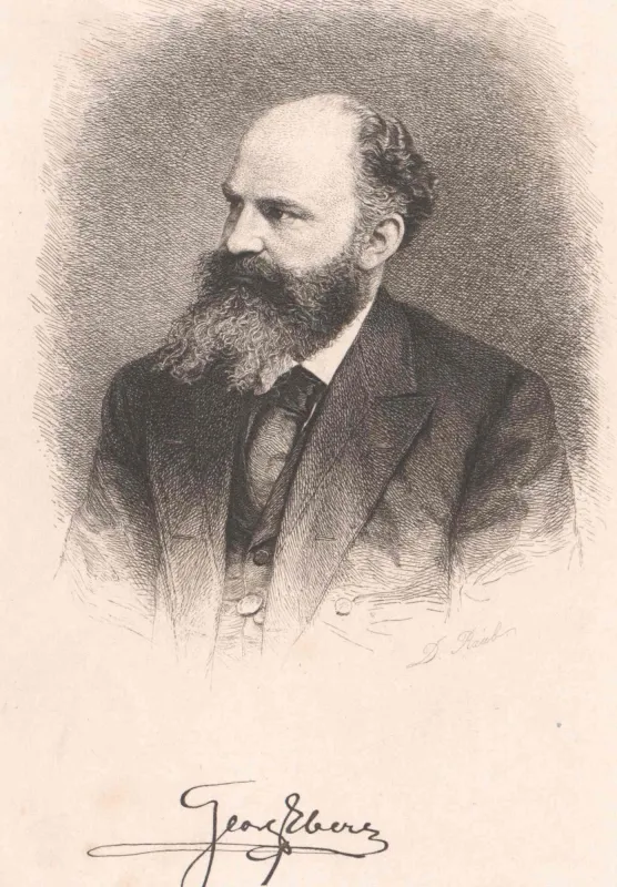 Georg Ebers Frontispiz aus der Gesamtausgabe der Romane und Novellen (Besitz: M. Olderdißen) Gemeinfrei, weil 19.Jh.