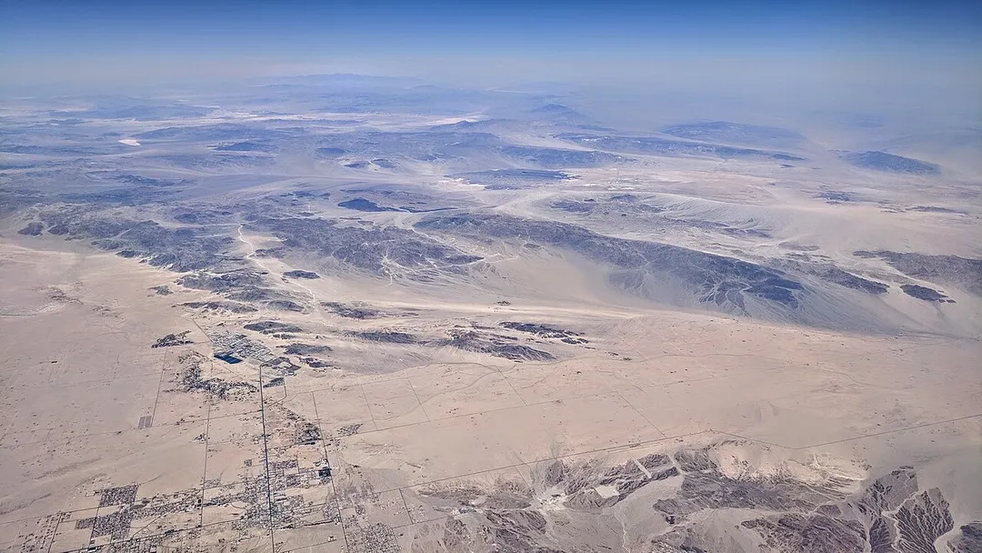 Aerial view of Twentynine Palms from the south.