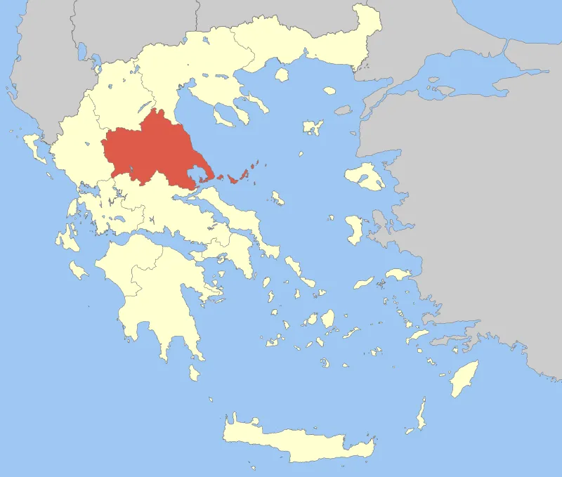 Locator Map of Thessaly Periphery, Greece