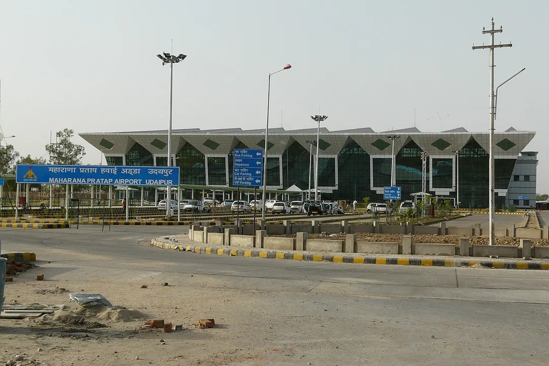 Terminal building at Maharana Pratap Airport, Udaipur, India.