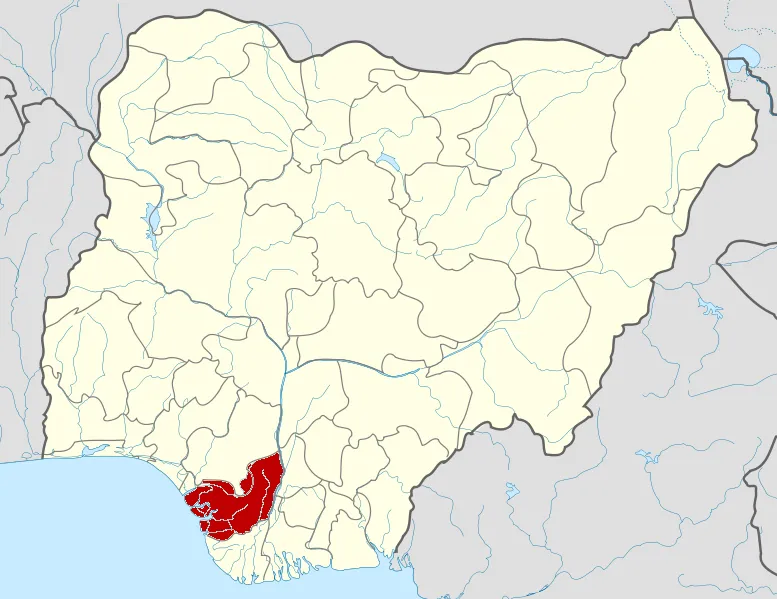 Map locator of Nigeria.