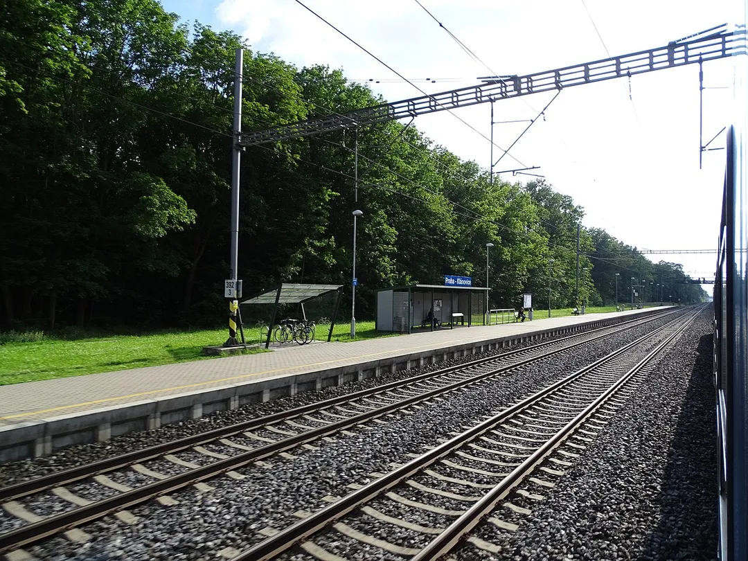 Prague-Újezd nad Lesy, Czechia. Train station Praha-Klánovice.