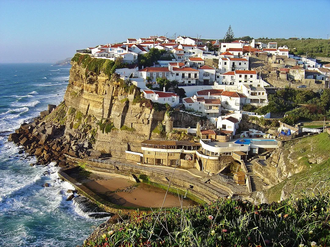 Azenhas do Mar is a seaside town in the municipality of Sintra, Portugal. Picture taken by User:Husond in May 2007.