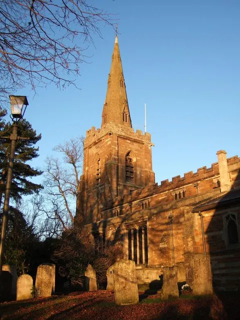 Church of England parish church of SS Peter and Paul, Uppingham, Rutland: view from the southeast corner of the churchyard.