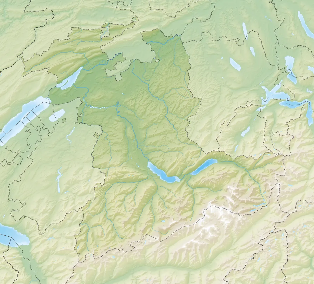 Reliefkarte des Kantons Bern