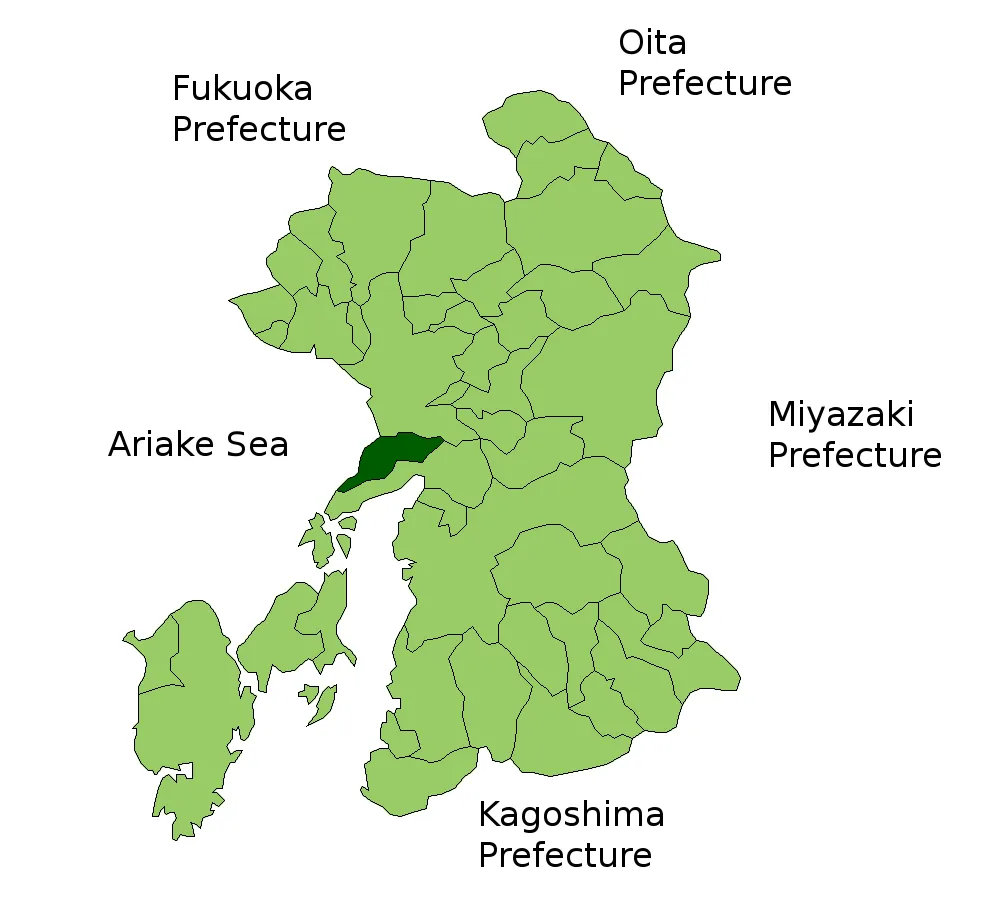 The location of Uto in Kumamoto Prefectuur, Japan