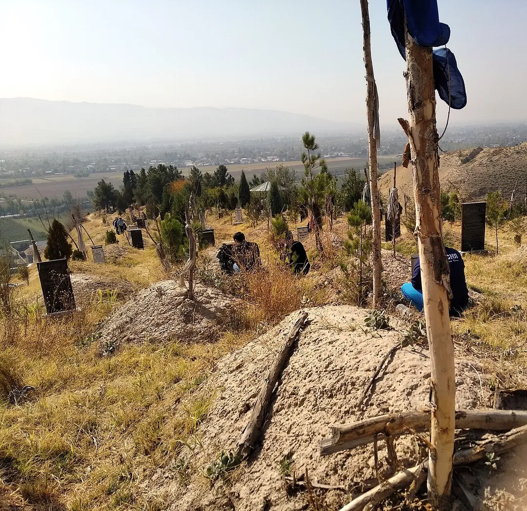 Muslim cemetery in Vahdat district. Tajikistan