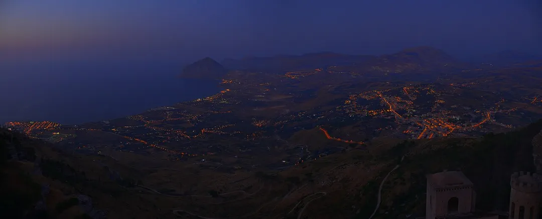 Bonagia and Valderice taken from Erice by Gabriel Valentini