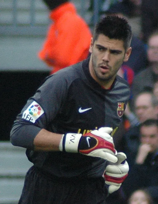 Víctor Valdés, FC Barcelona's goalkeeper, during the match FC Barcelona-RCD Mallorca.
