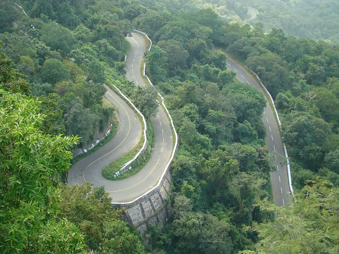 The ghat roads of Valparai, Tamil Nadu.