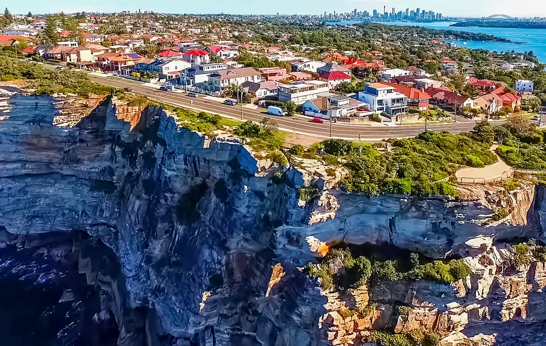The clifftop, hilly homes in Vaucluse in the eastern suburbs of Sydney, Australia.