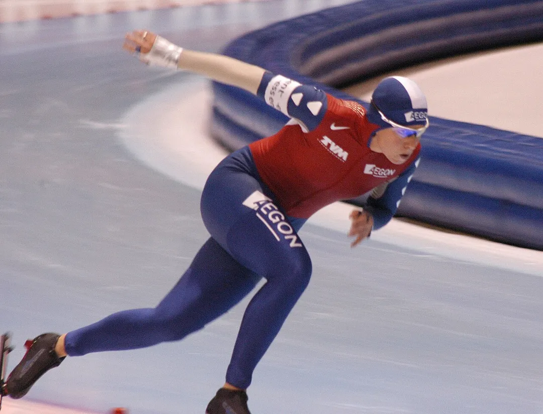 Renate Groenewold (NED) in action at a World Cup Speedskating in Heerenveen, the Netherlands.