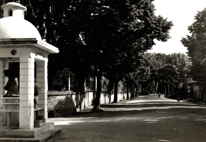 Scorcio di Via Verona, Vigasio, in una foto degli anni '50.