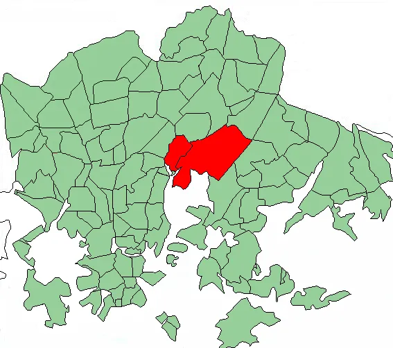 Map of Helsinki highlighting Viikki