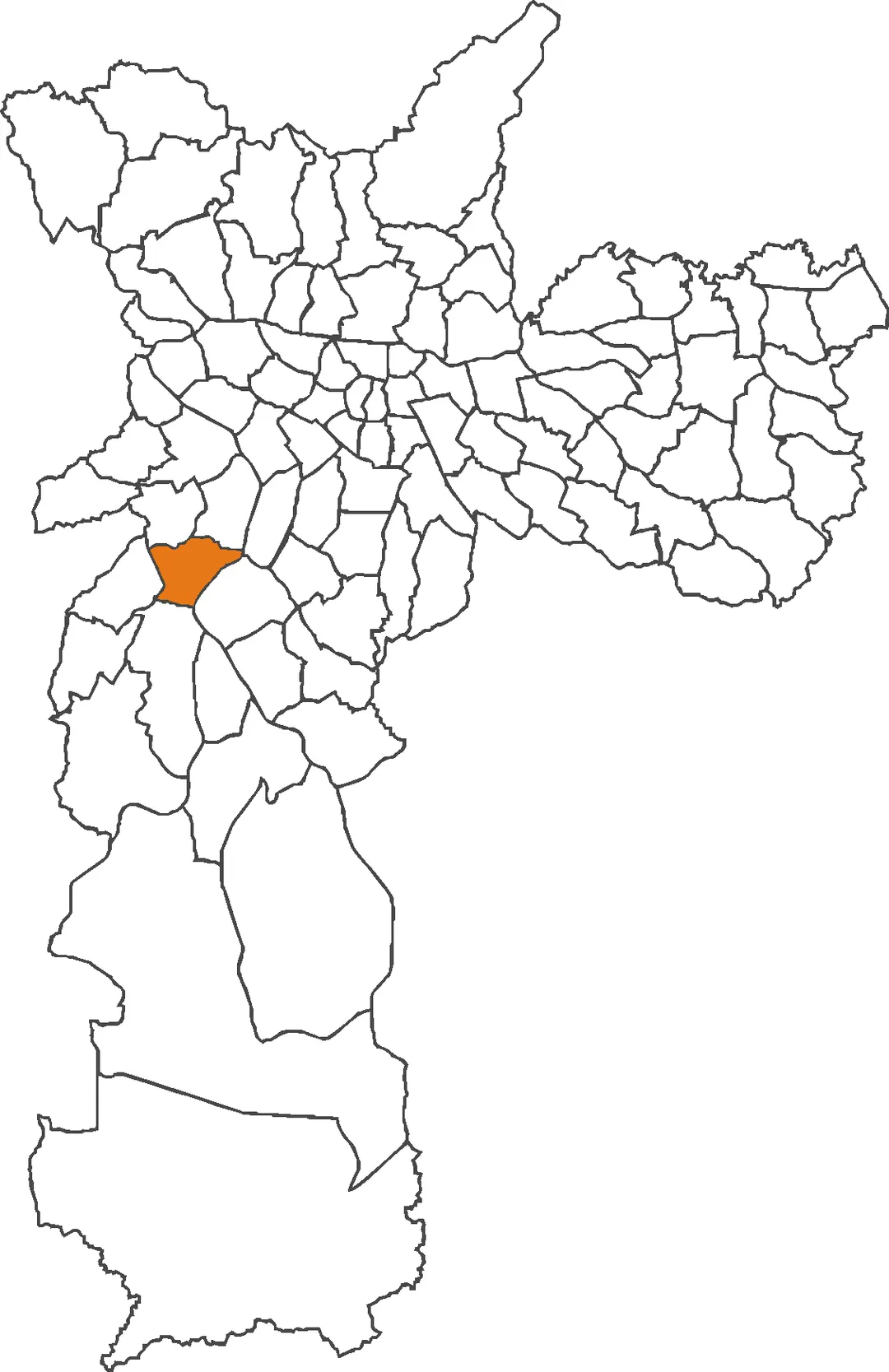 Localização do distrito de Vila Andrade no município de São Paulo.
