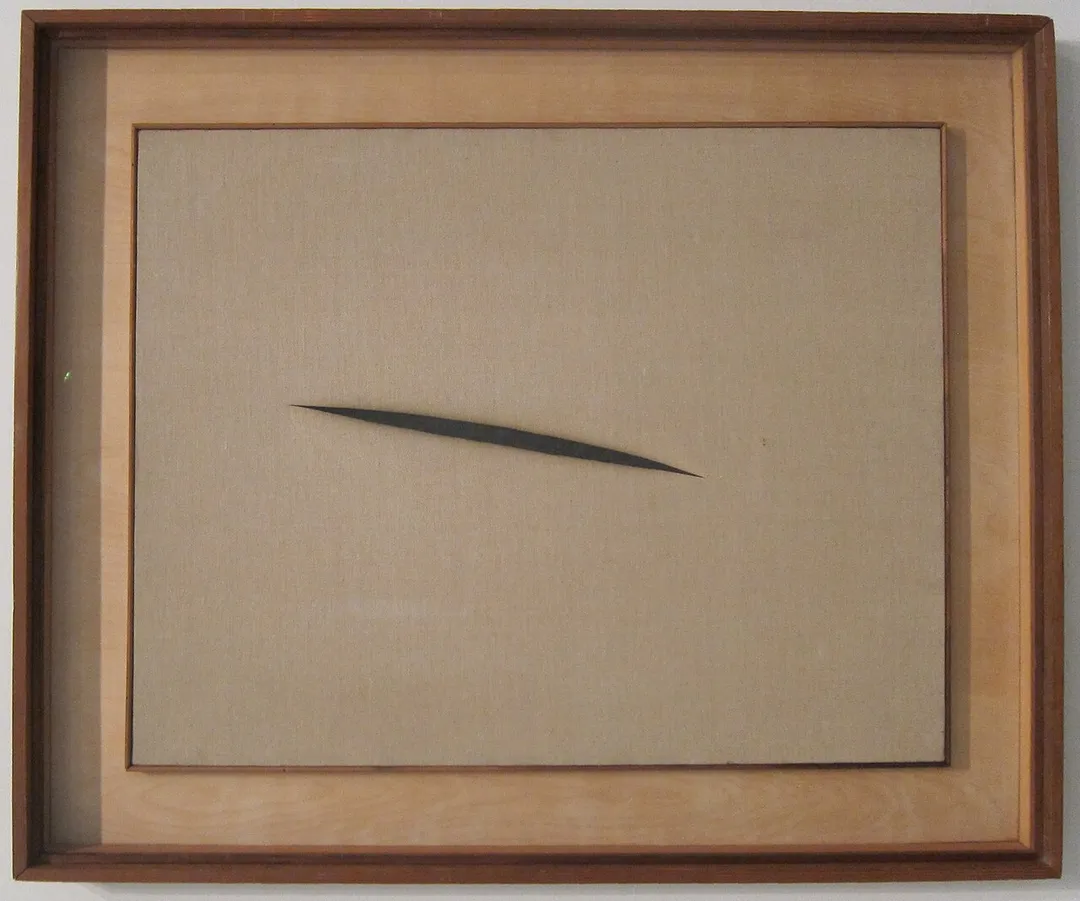 Spatial Concept “Waiting”, cut canvas by Lucio Fontana, 1960, Tate Modern