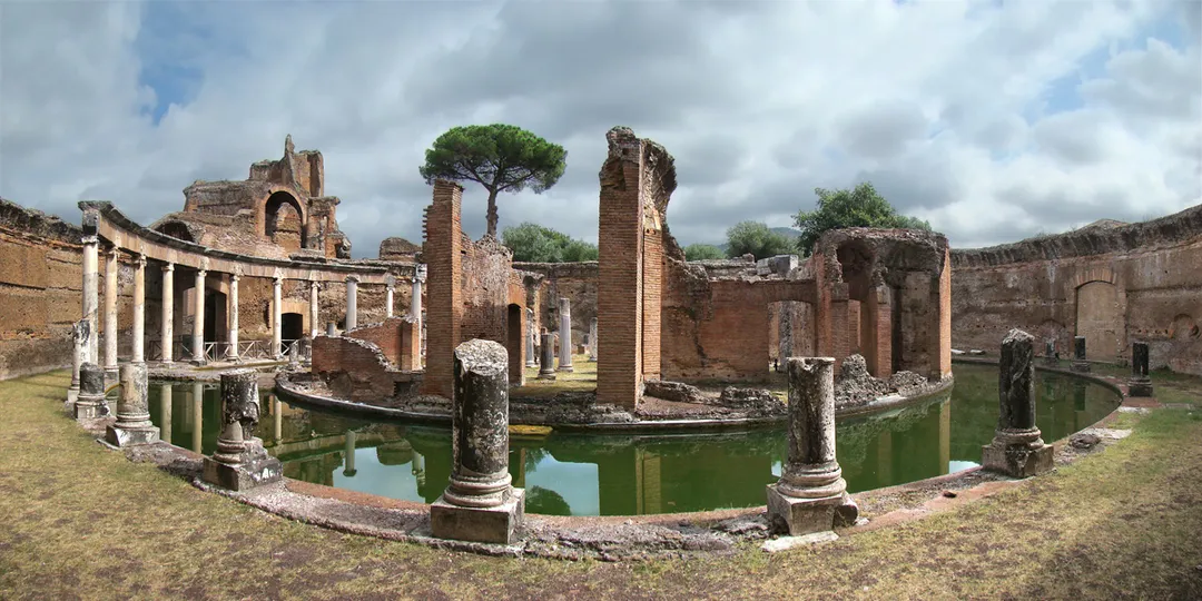 Hadrian's Villa, Tivoli, Lazio, Italy. The Maritime Theatre.