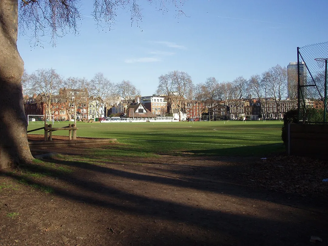 Vincent Square, the playing fields of Westminser School, viewed from the South East corner