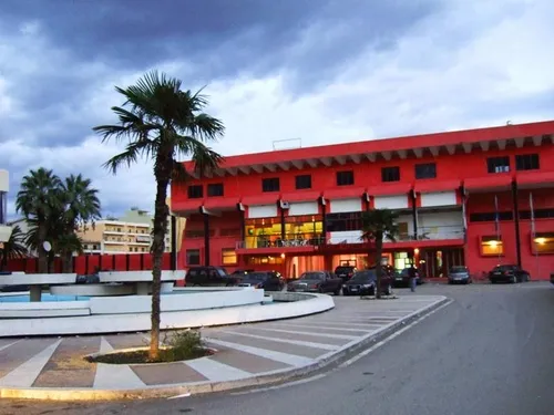 The facade of Stadiumi Flamurtari after the reconstruction.