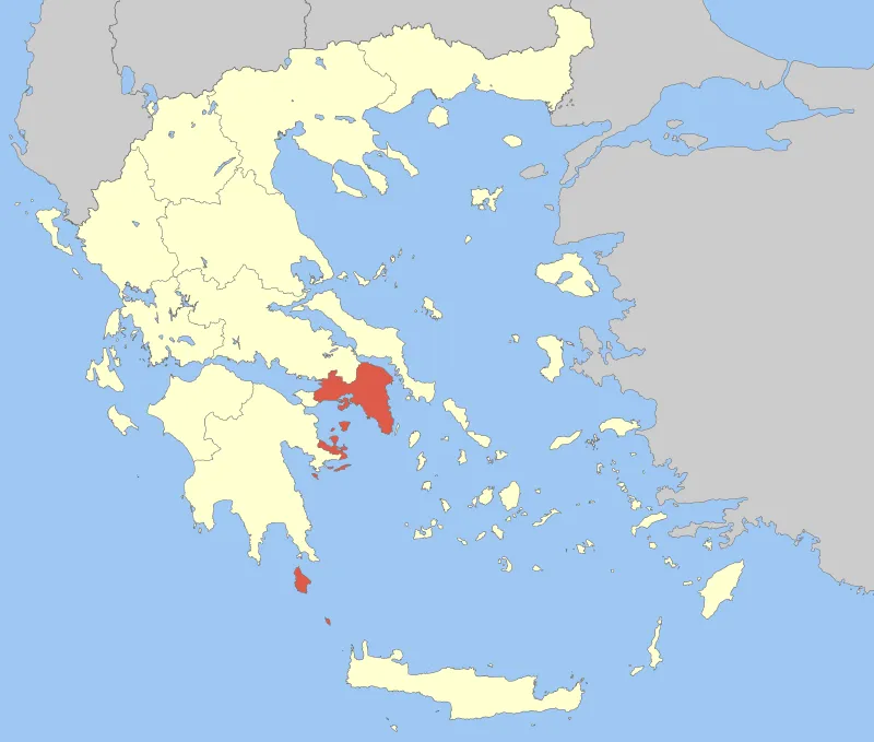 Locator Map of Attica Periphery, Greece