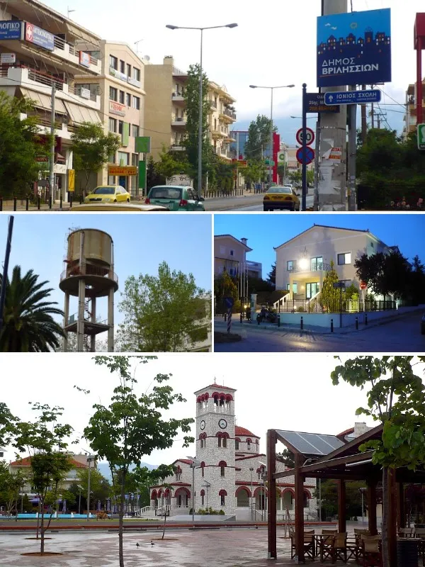 a collage of pictures taken from the city of Vrilissia