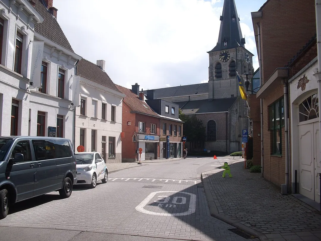 Centrum van Waasmunster - Provincie Oost-Vlaanderen - België