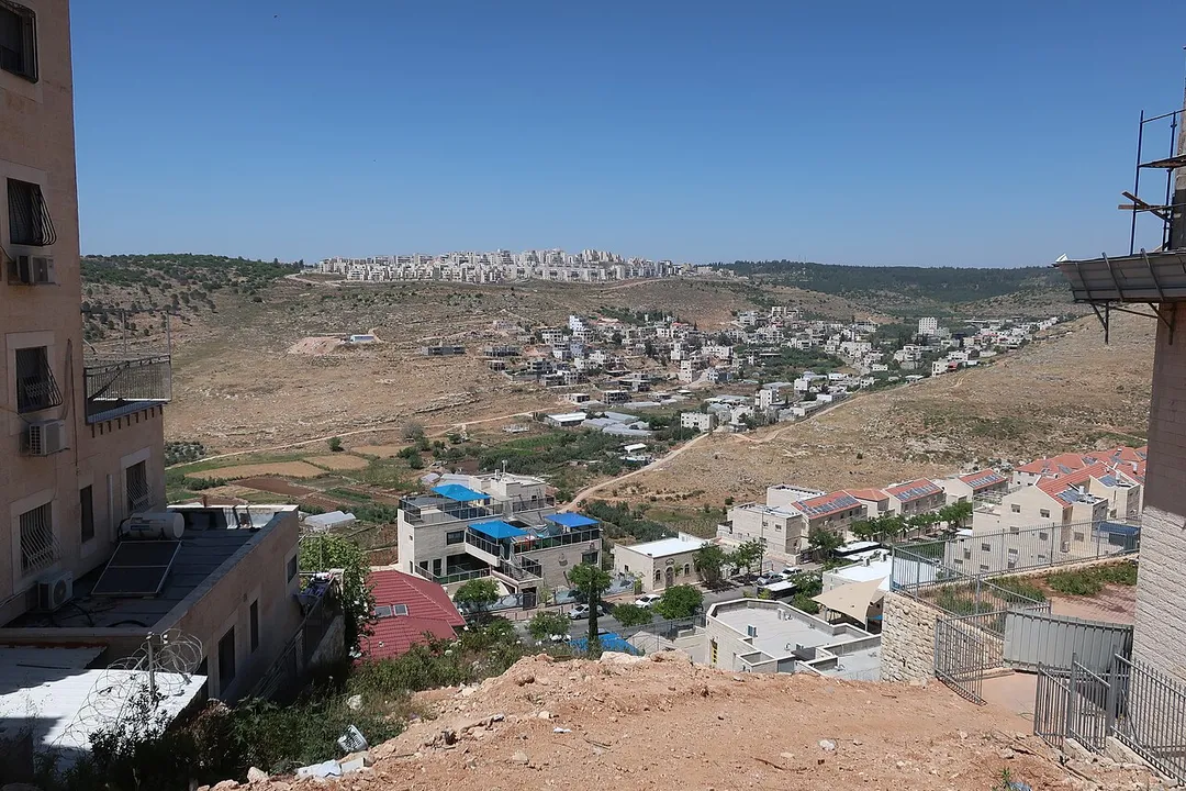 Village of Wadi Fukin seen in valley below Betar-Ilit