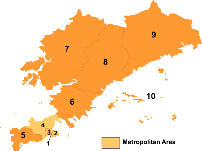 Map of Dalian in Liaoning province