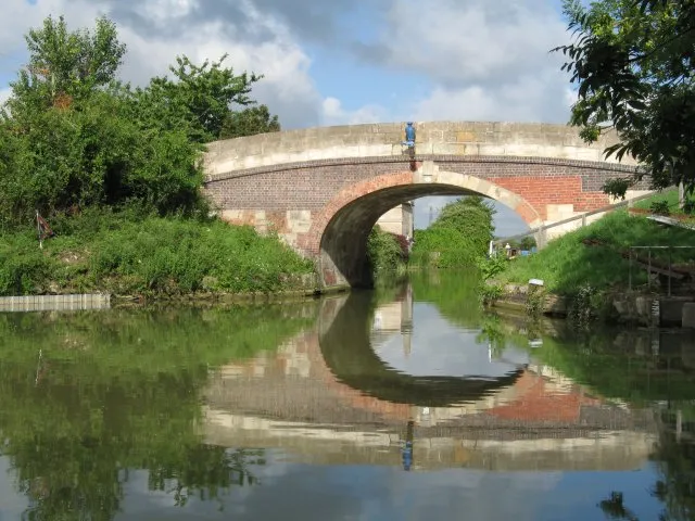 Semington Bridge, by Semington Locks in Semington, Wiltshire
The abandoned Wilts and Berks canal joined up with the Kennet and Avon canal at this point.
The bridge carried the A350 road until 2004.