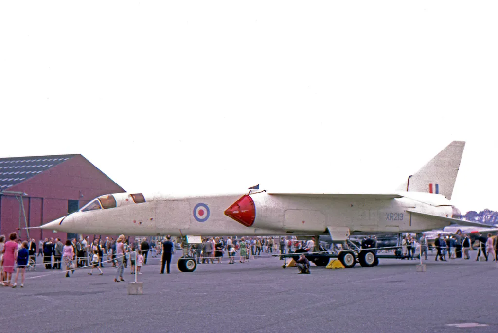 The prototype BAC TSR-2 at Warton plant and airfield in 1966. This was the only example to fly.