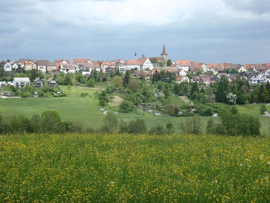View towards Weil im Schönbuch near Tübingen