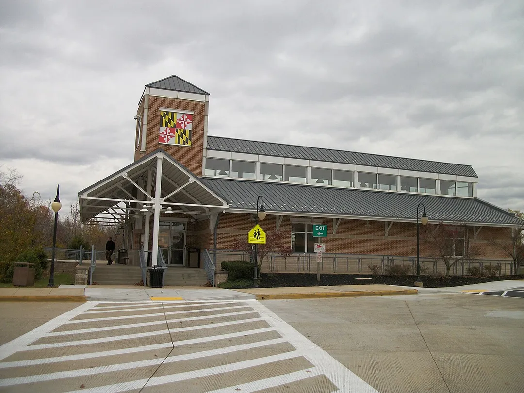The Dorsey (MARC station) as seen from the parking lot off of Maryland Route 100.