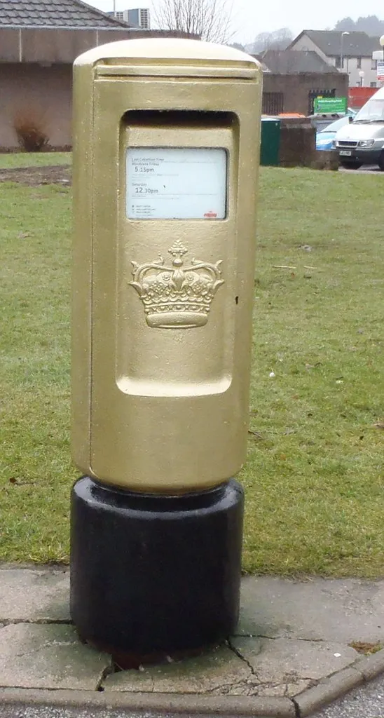 Second Gold Post Box on Westhill Drive, Westhill