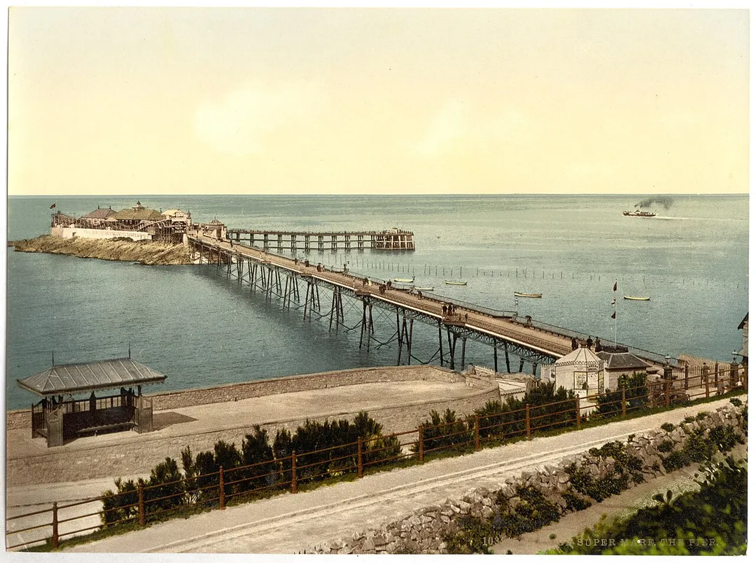 Photochrom of Birnbeck Pier.
